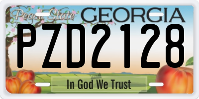 GA license plate PZD2128