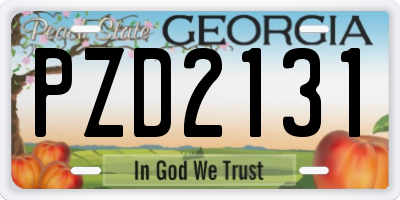 GA license plate PZD2131