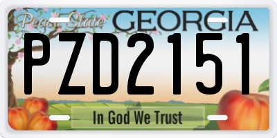 GA license plate PZD2151