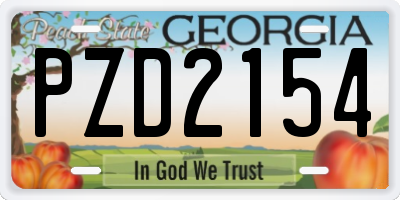 GA license plate PZD2154