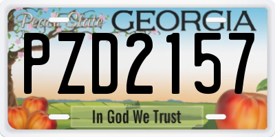 GA license plate PZD2157