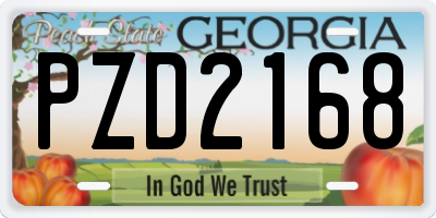 GA license plate PZD2168