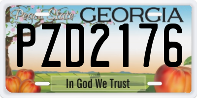 GA license plate PZD2176