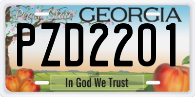 GA license plate PZD2201