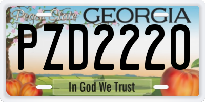 GA license plate PZD2220