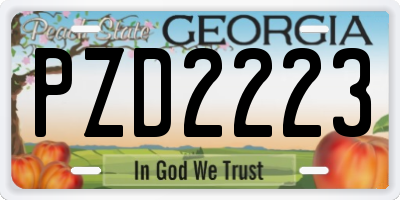 GA license plate PZD2223