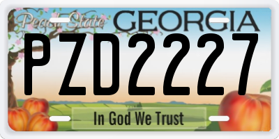 GA license plate PZD2227