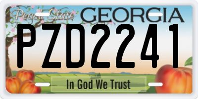 GA license plate PZD2241