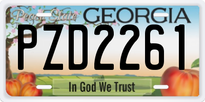 GA license plate PZD2261