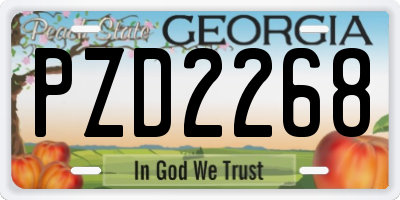 GA license plate PZD2268