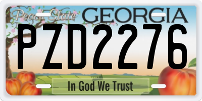 GA license plate PZD2276