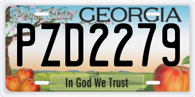 GA license plate PZD2279