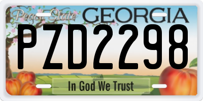 GA license plate PZD2298