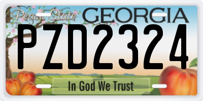 GA license plate PZD2324