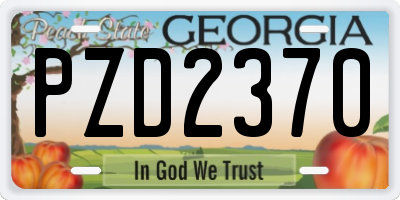 GA license plate PZD2370