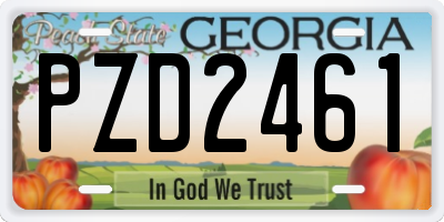 GA license plate PZD2461