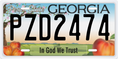 GA license plate PZD2474