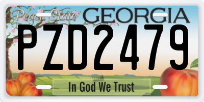 GA license plate PZD2479
