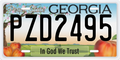GA license plate PZD2495