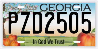 GA license plate PZD2505