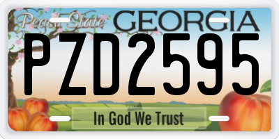 GA license plate PZD2595