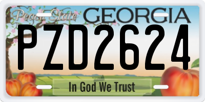 GA license plate PZD2624