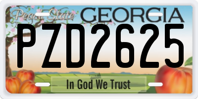 GA license plate PZD2625