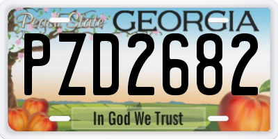 GA license plate PZD2682