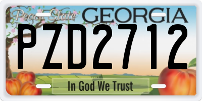 GA license plate PZD2712