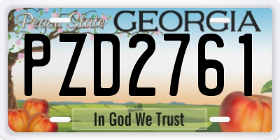 GA license plate PZD2761