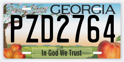 GA license plate PZD2764
