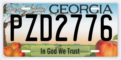 GA license plate PZD2776