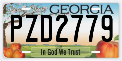 GA license plate PZD2779