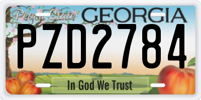 GA license plate PZD2784