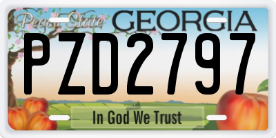 GA license plate PZD2797