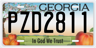 GA license plate PZD2811