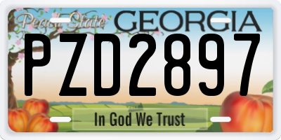 GA license plate PZD2897