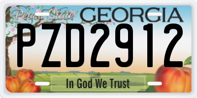 GA license plate PZD2912