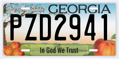 GA license plate PZD2941
