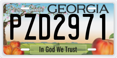 GA license plate PZD2971