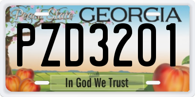 GA license plate PZD3201