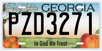 GA license plate PZD3271