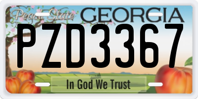 GA license plate PZD3367