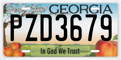 GA license plate PZD3679