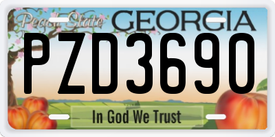 GA license plate PZD3690