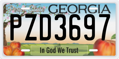 GA license plate PZD3697