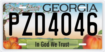 GA license plate PZD4046