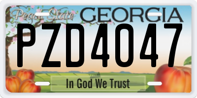 GA license plate PZD4047