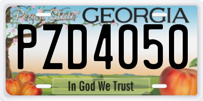 GA license plate PZD4050