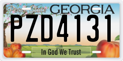 GA license plate PZD4131
